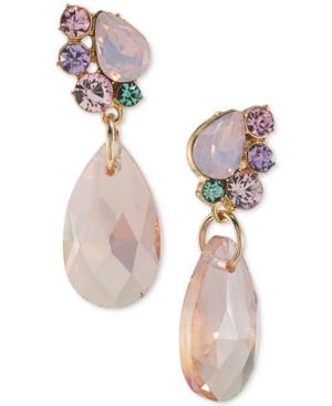 Carolee Gold-tone Stone And Crystal Drop Earrings