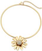 Kate Spade New York 12k Gold-plated Crystal Daisy Pendant Collar Necklace