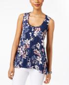 Style & Co Printed Sleeveless Blouse, Only At Macy's