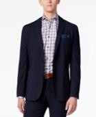 Vince Camuto Men's Navy Seersucker Stripe Slim-fit Stretch Cotton Blazer