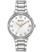 Bulova Women's Crystal Stainless Steel Bracelet Watch 34mm