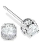 Diamond Earrings, 14k White Gold Diamond Spiral Bezel Earrings (3/8 Ct. T.w.)