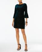 Vince Camuto Burnout Velvet Bell-sleeve Dress, A Macy's Exclusive