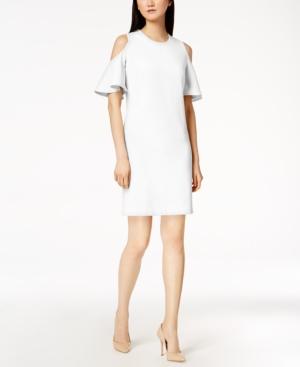 Calvin Klein Cold-shoulder Scuba Crepe Dress