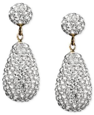10k Gold Earrings, Crystallized Drop