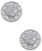 Diamond Cluster Round Stud Earrings (1/4 Ct. T.w.) In 14k White Gold
