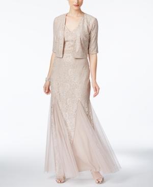 Alex Evenings Lace A-line Gown And Jacket