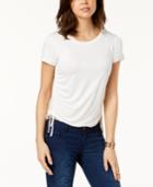 Hippie Rose Juniors' Ruched-side T-shirt