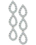 Giani Bernini Cubic Zirconia Pave Triple Drop Earrings In Sterling Silver, Only At Macy's