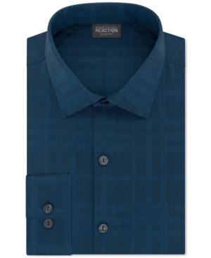 Kenneth Cole Reaction Men's Slim-fit Techni-cole Stretch Performance Plaid Dress Shirt