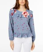 Jill Jill Stuart Floral-print Ruffled Top, Created For Macy's