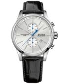 Hugo Boss Men's Chronograph Jet Black Leather Strap Watch 41mm 1513282