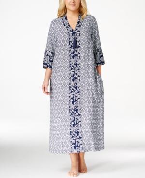 Charter Club Plus Size Paisley-print Long Caftan, Only At Macy's