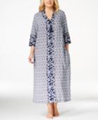 Charter Club Plus Size Paisley-print Long Caftan, Only At Macy's