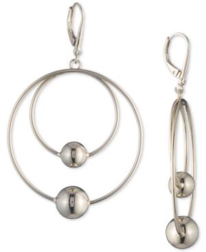 Dkny Bead Double-row Orbital Drop Hoop Earrings, Created For Macy's