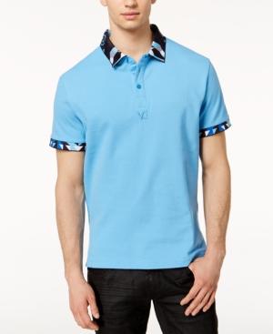 Versace Men's Printed-collar Polo