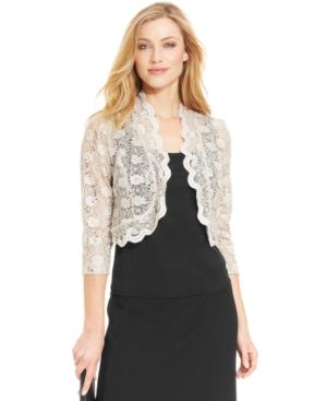 R & M Richards Scalloped Sequin Lace Bolero