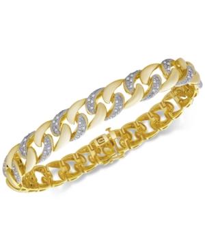Men's Diamond Link Bracelet (1/2 Ct. T.w.) In 14k Gold-plated Sterling Silver