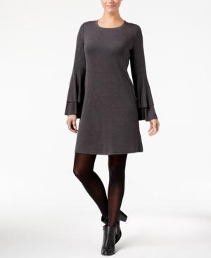 Style & Co Tiered-sleeve Sweatshirt Dress, Created For Macy's