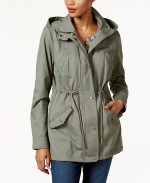 Style & Co Petite Cotton Hooded Utility Jacket, Only At Macy's