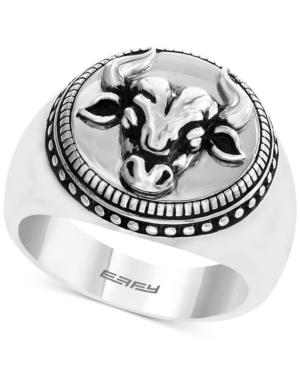 Effy Men's Textured Disc Bull Ring In Sterling Silver
