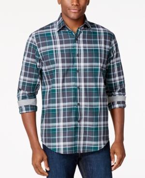 Tasso Elba Big And Tall Plaid Long-sleeve Shirt, Only At Macy's