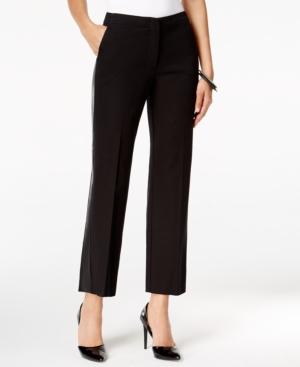 Alfani Faux-leather-trim Cropped Pants, Only At Macy's