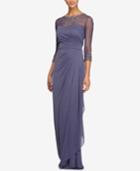 Alex Evenings Petite Draped Sweetheart Gown