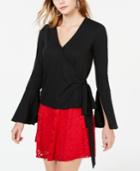 Material Girl Juniors' Surplice Wrap Top, Created For Macy's