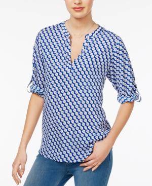 Maison Jules Printed Roll-tab Top, Created For Macy's