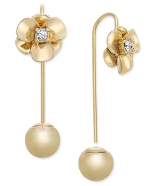 Kate Spade New York 14k Gold-plated Imitation Pearl & Flower Hanger Earrings