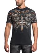 Affliction Slain Black Lava Wash Graphic T-shirt