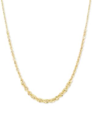 Italian Gold Graduated Abbracci Link 18 Chain Necklace (2mm-5mm) In 14k Gold
