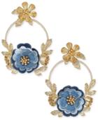 Kate Spade New York 14k Gold-plated Denim Doorknocker Drop Earrings