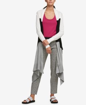 Dkny Colorblocked Draped Open Cardigan, Created For Macy's