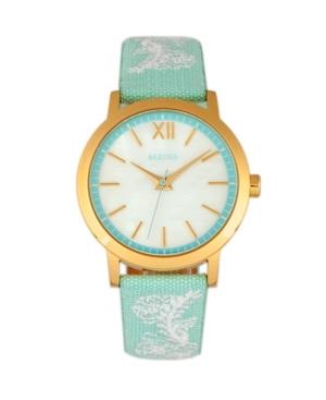 Bertha Quartz Penelope Collection Powder Blue And White Leather Watch 36mm