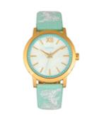 Bertha Quartz Penelope Collection Powder Blue And White Leather Watch 36mm