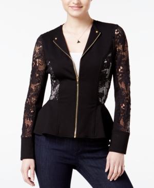 Xoxo Juniors' Lace Peplum Jacket