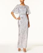 Adrianna Papell Sequined Embroidered Gown