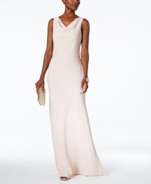 Xscape Satin Cowl-neck Gown