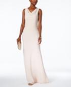 Xscape Satin Cowl-neck Gown