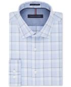 Tommy Hilfiger Men's Soft Touch Slim-fit Non-iron Performance Blue Check Dress Shirt