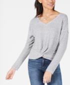 American Rag Juniors' Twist-front Ribbed Top, Created For Macy's