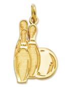 14k Gold Charm, Bowling Charm