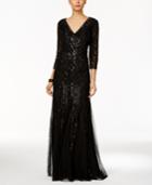 Adrianna Papell Sequin Surplice Gown