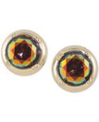 Abs By Allen Schwartz Gold-tone Multicolor Stone Stud Earrings