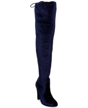 Steve Madden Women's Gorgeous Velvet Over-the-knee Block-heel Boots