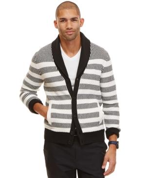 Nautica Men's Striped Shawl Neck Cardigan