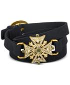 Rachel Rachel Roy Gold-tone Pave Faux Suede Wrap Bracelet