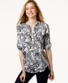Charter Club Petite Button-front Paisley Shirt, Only At Macy's